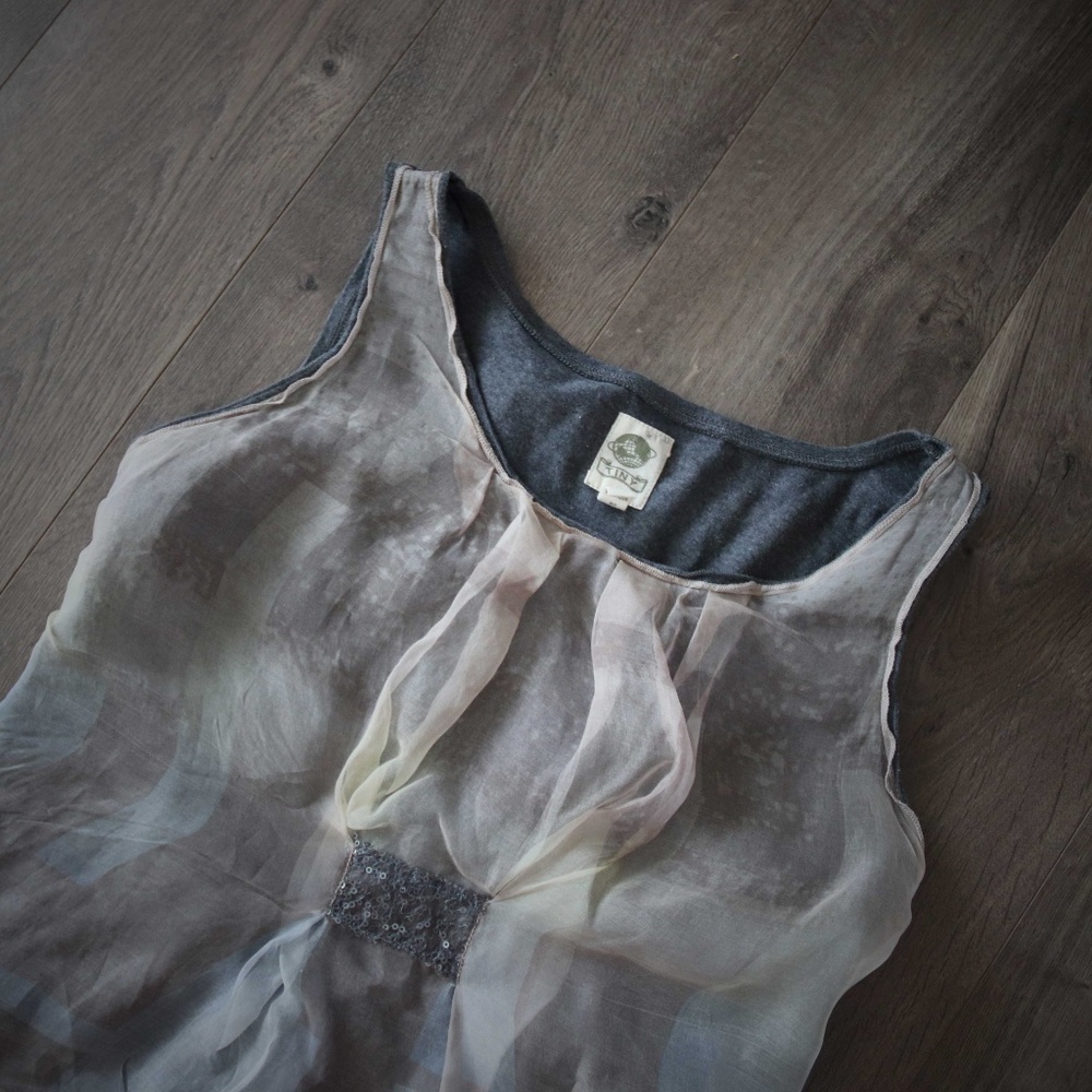 Anthropologie Tiny Tank Blouse Ethereal Sequin M